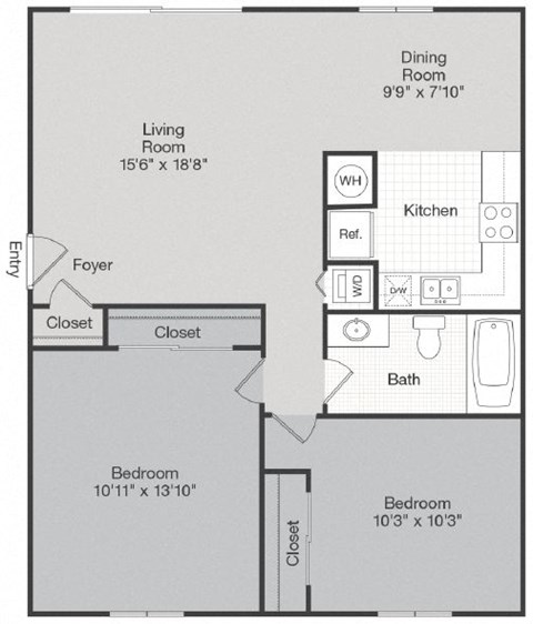 2 bed 2 bath A at The Waters at Chenal, Little Rock, 72211 